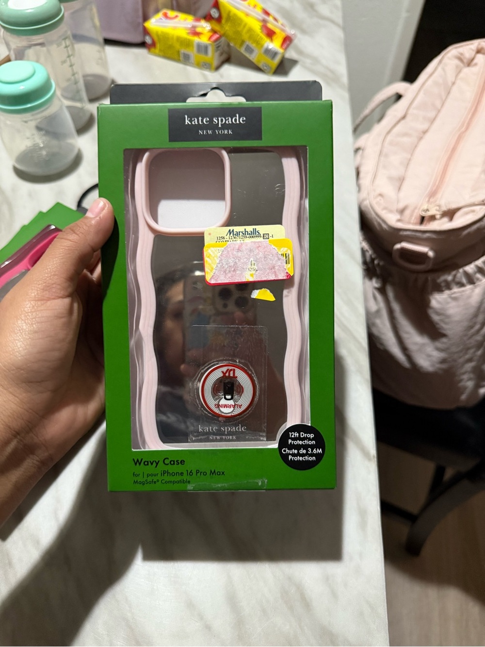kate spade Pink Wavy iPhone 16 Pro Max Case with Clear Back Panel